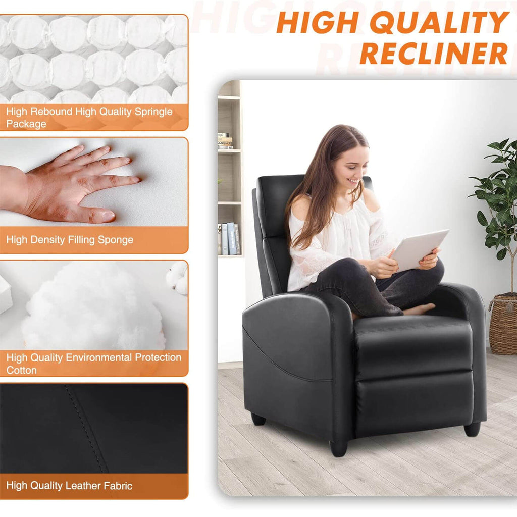 Manual Upholstered Lounge Recliner Chair