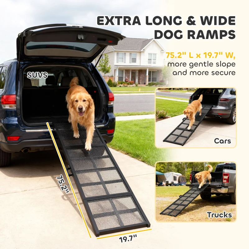 pawhut dog car ramp extra main view