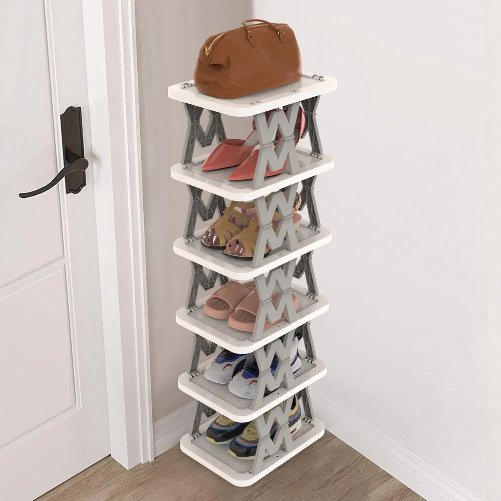tier foldable shoe rack vertical product angle 6