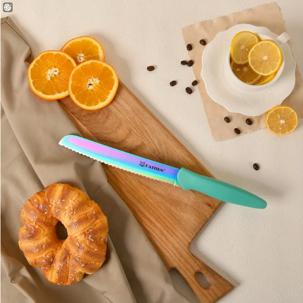 14 Piece Rainbow Colored High Carbon Stainless Steel Kitchen Knife Set