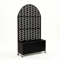 71in arched metal outdoor privacy screen with planter box product view 1