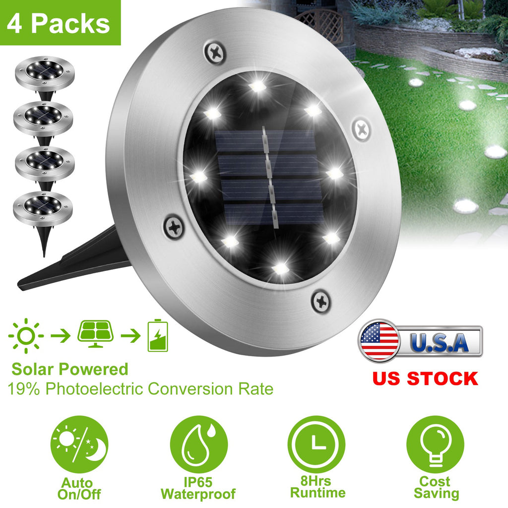 4Pcs Solar Powered Ground Light For Outdoor Garden Decoration IP65 Waterproof - Image 5