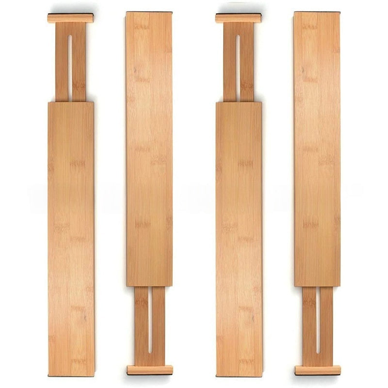 bamboo and wood kitchen drawer divider