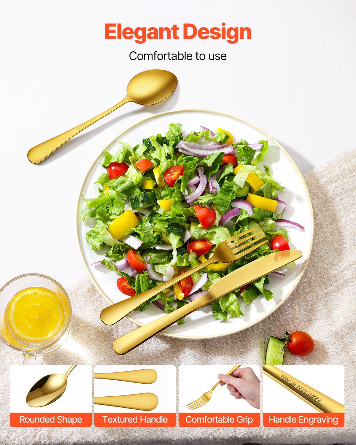 60 Piece Silverware Set Stainless Steel Cutlery Flatware Utensil Kitchen For 12 - Dimensions and Specifications