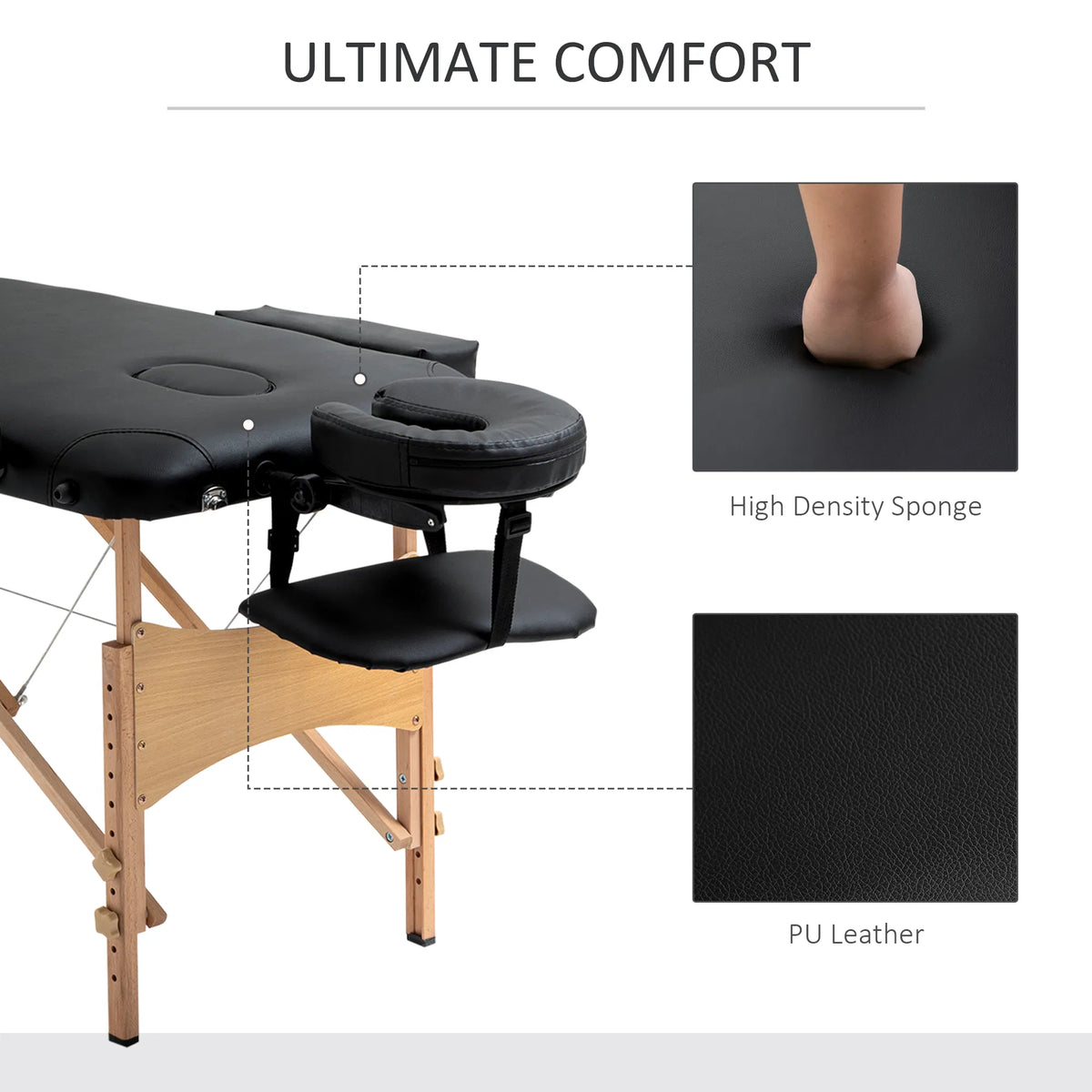 Professional 72" Portable Massage Table Adjustable Height Foldable Facial Spa - Image 2