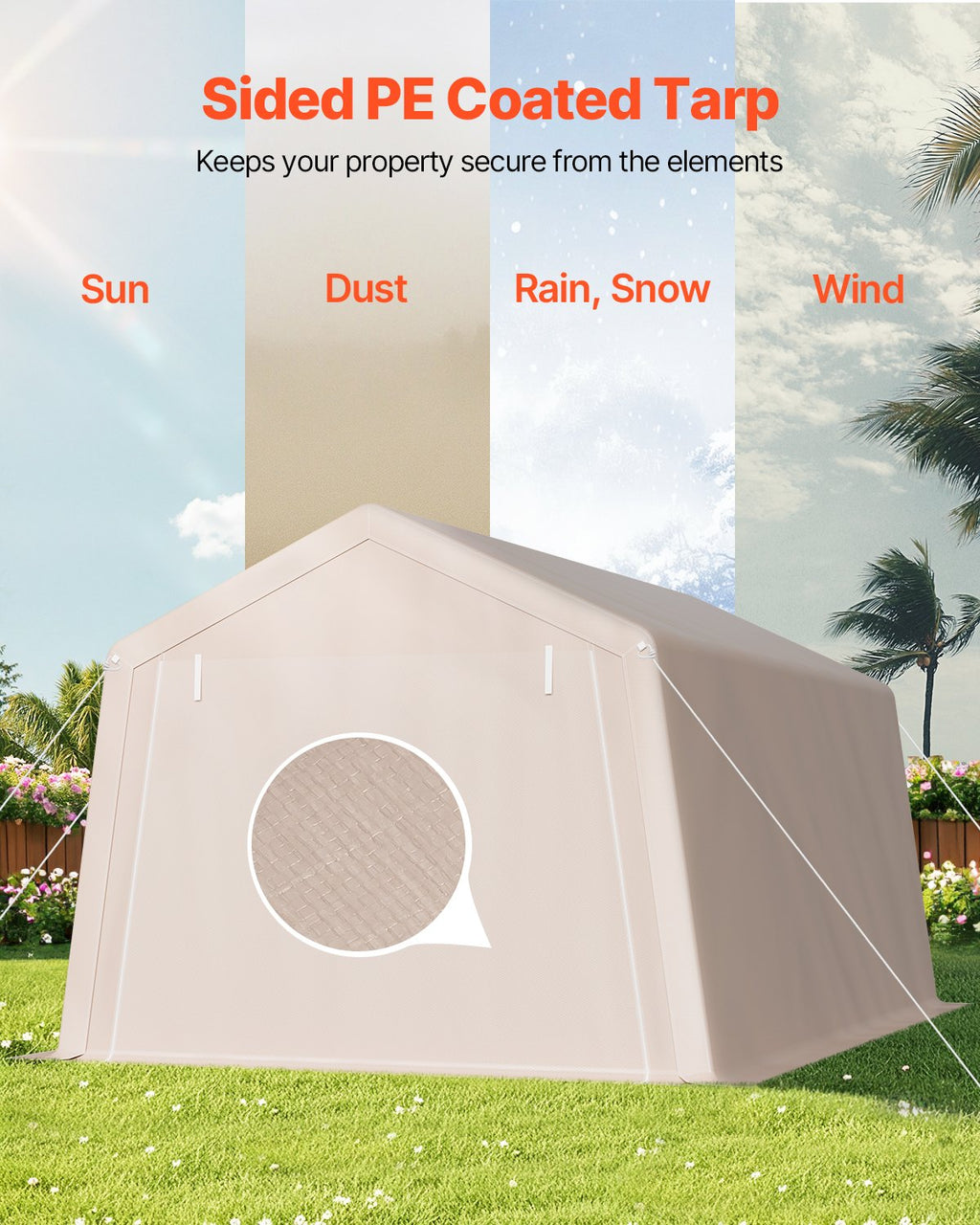 10x15ft portable outdoor storage shelter product view 4