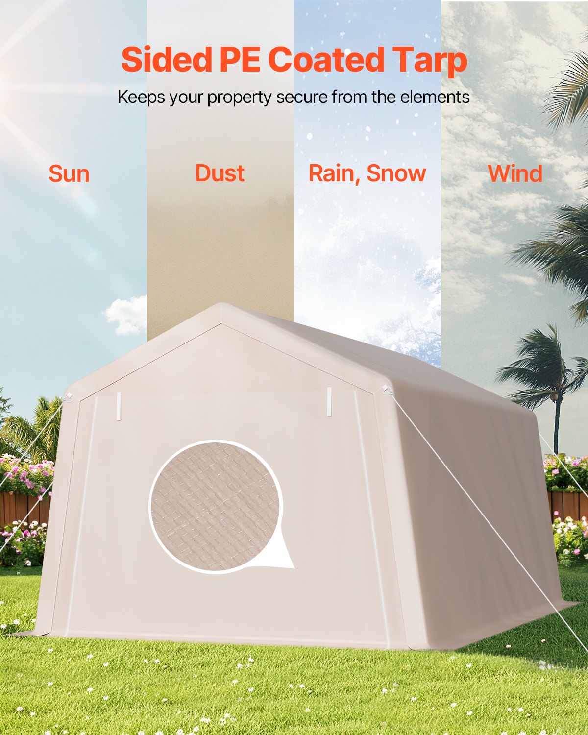 10x15ft portable outdoor storage shelter product view 4