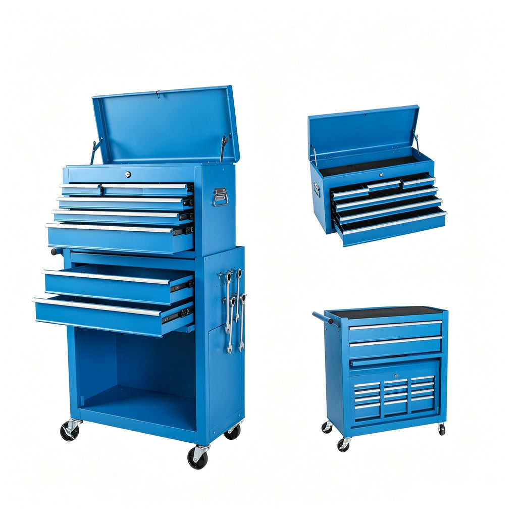 Tool Chest 8 Drawer Rolling Tool Storage Cabinet With 2 In 1 Detachable