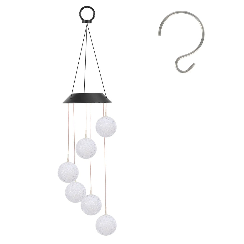 Solar Ball Wind Chime 7 Color Changing Wind Chime for Outside IPX4 Waterproof - Image 4