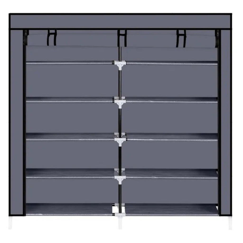 tiers portable shoe rack closet in use lifestyle