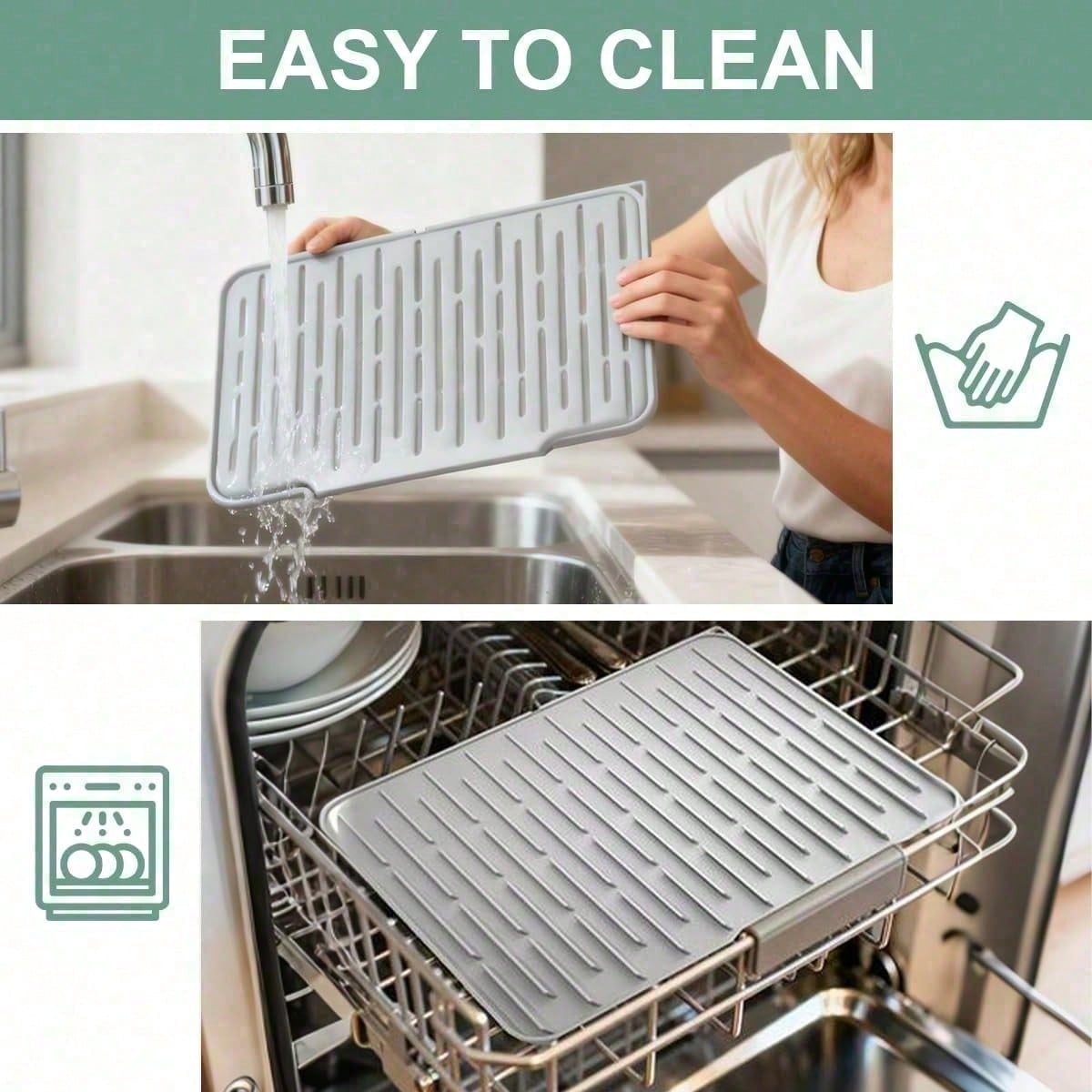 large silicone dish drying mat