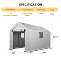 6x10 FT Storage Shed with 2 Roll up Windows Heavy Duty Bike Tent
