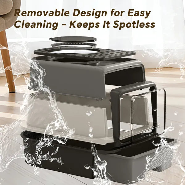 2026 Top Rated Cat Litter Box Pull Out Drawer No Scoop Needed Fits Modern