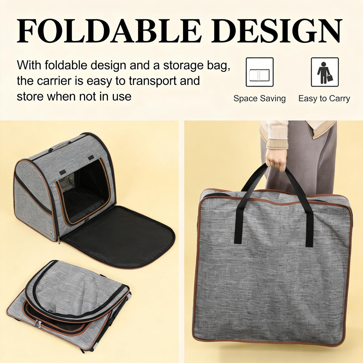 Travel Pet Crate Portable Soft Sided Cat Carrier Bag - Image 3