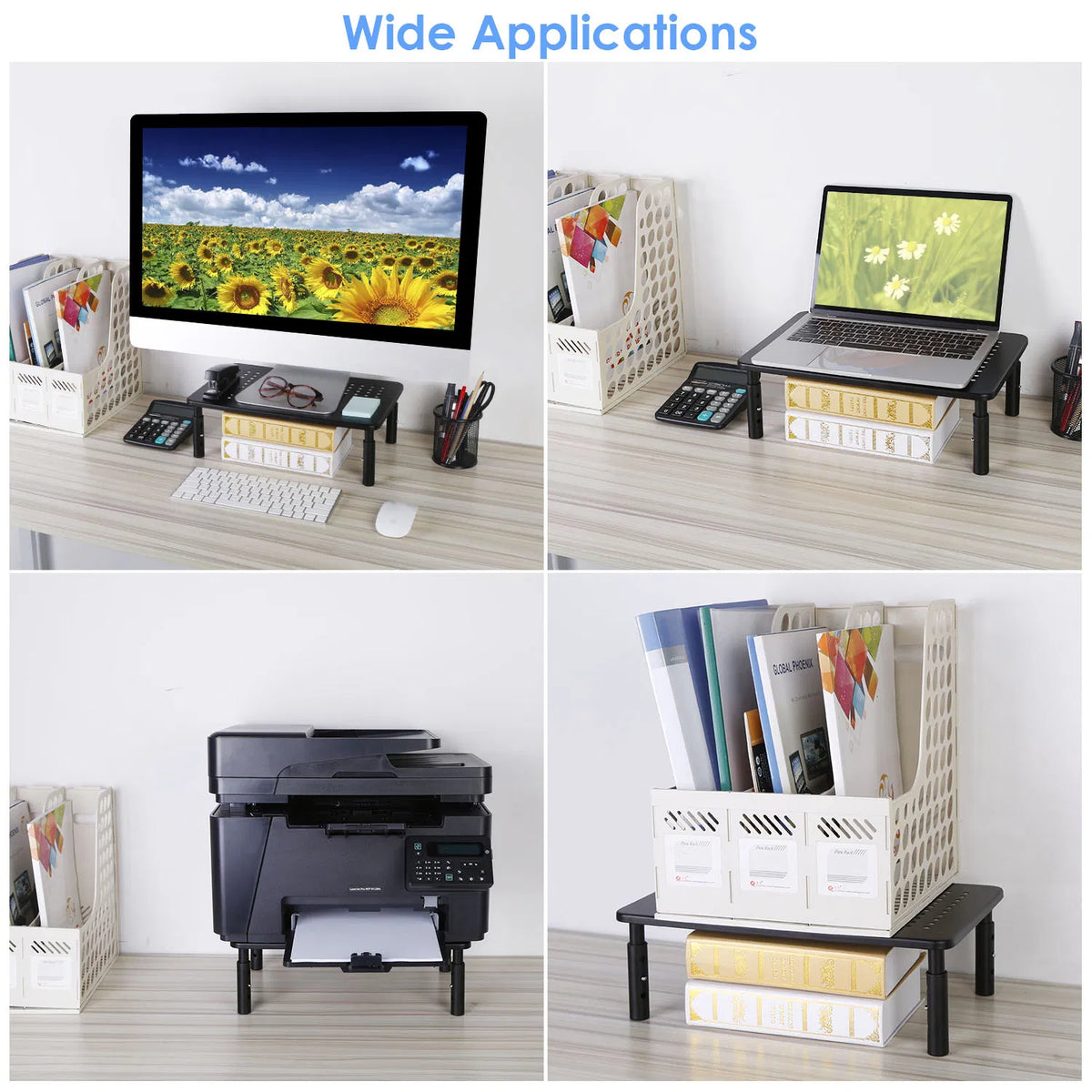 adjustable monitor riser stand 3level packaging and components