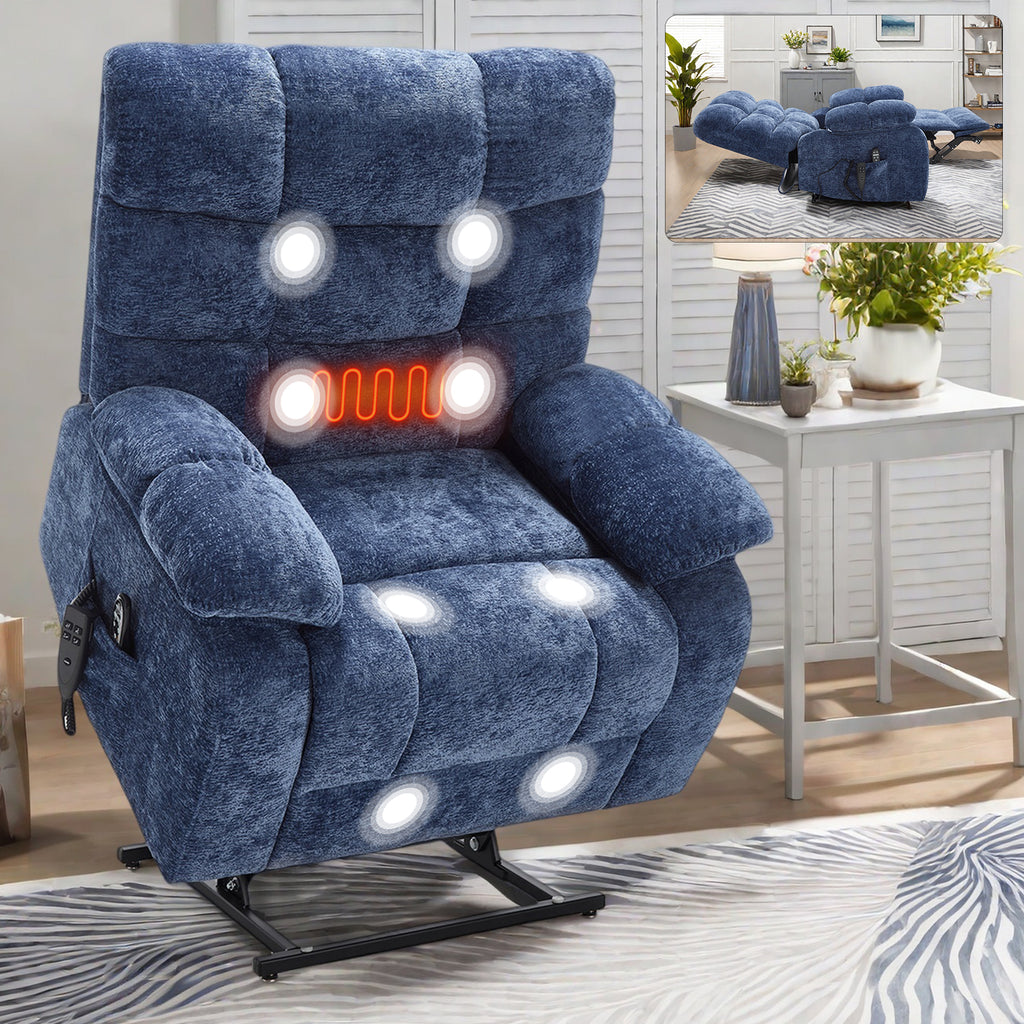 Lift Recliner Chair Heat Massage Dual Motor Infinite Position Up to 350 LBS - Image 3