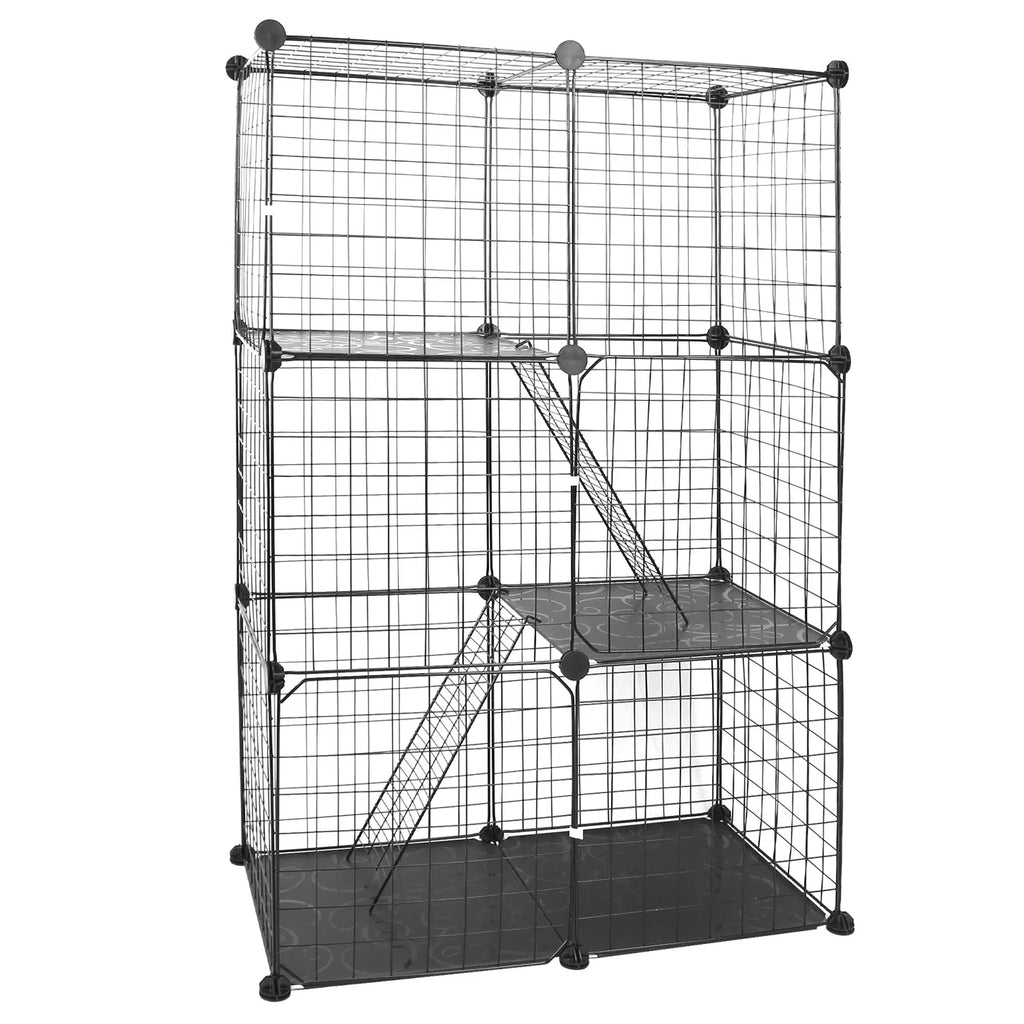 Cat Cage DIY Indoor Pet Home Small Animal House Detachable Playpen with 3 Doors - Image 5