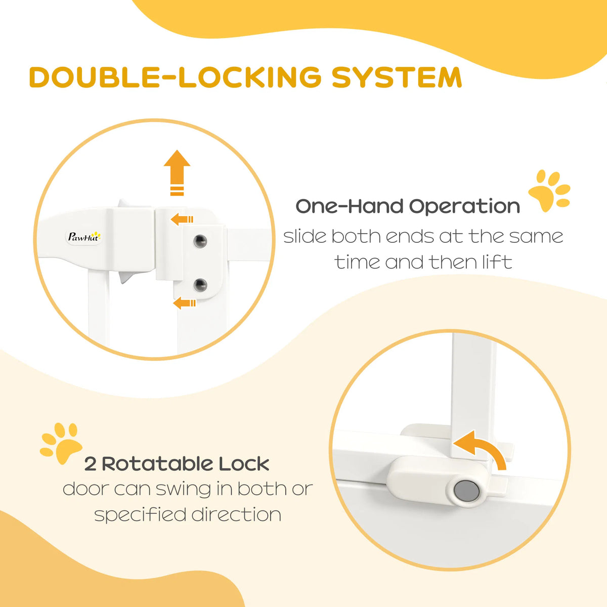 Extra Tall Dog Gate with Door Pressure Fit Auto Close Double Locking for