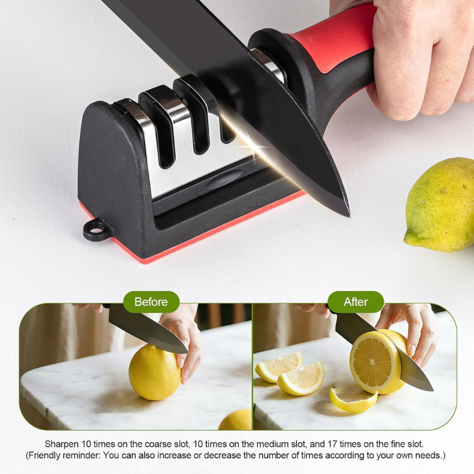 Professional 4 in 1 Manual Knife & Scissors Sharpener Tungsten & Ceramic - Image 5