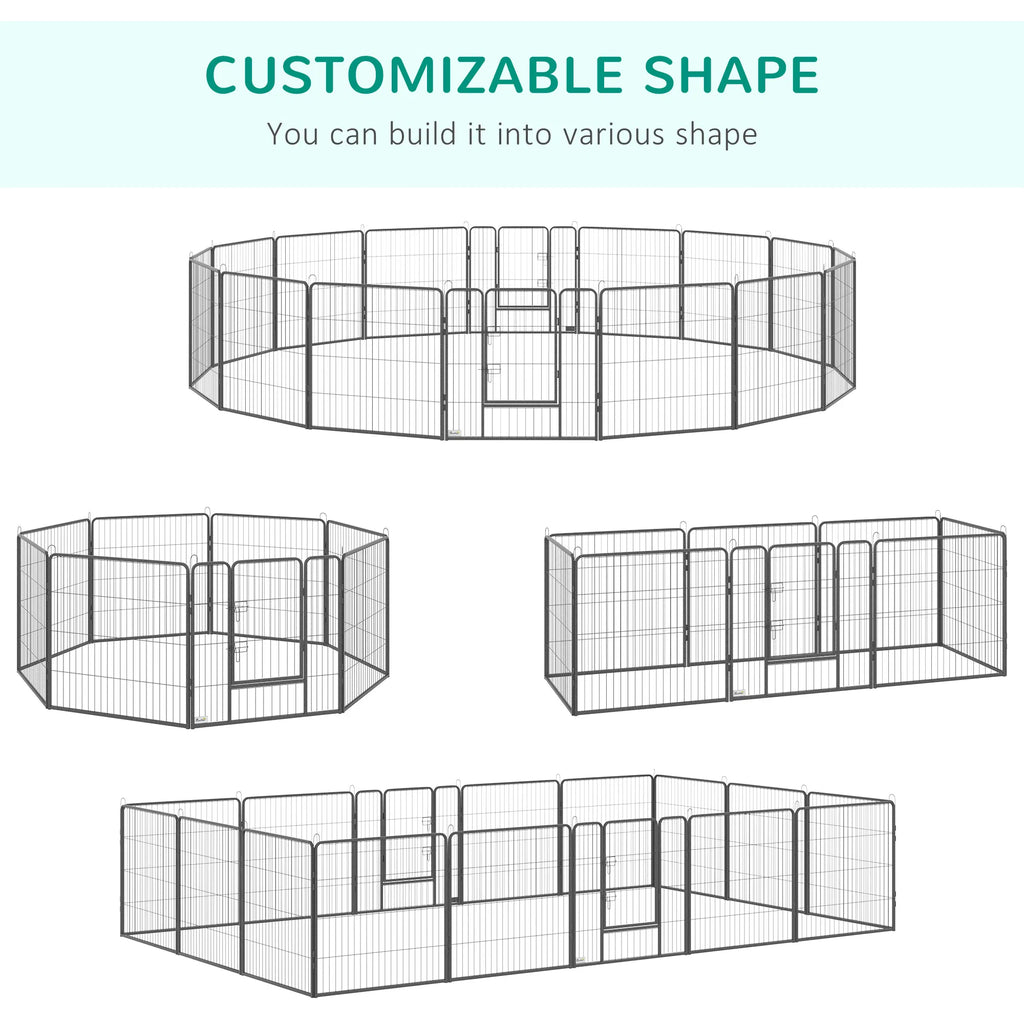 Heavy Duty Pet Playpen 16 Panels Steel Dog Fence Puppy Exercise Pen with 2 - Image 2