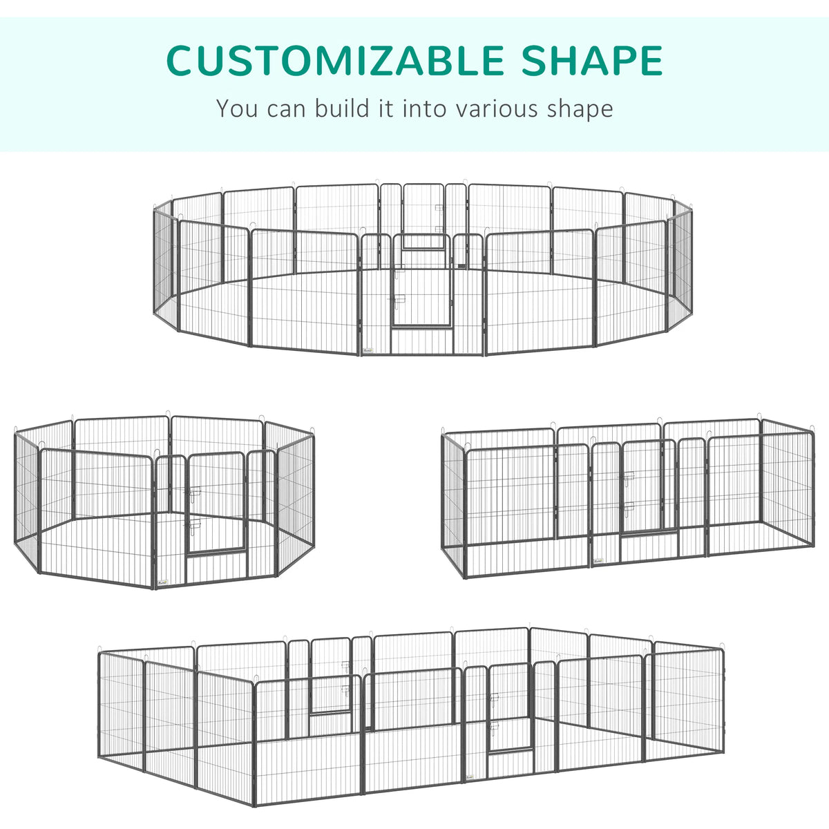 Heavy Duty Pet Playpen 16 Panels Steel Dog Fence Puppy Exercise Pen with 2 - Image 2