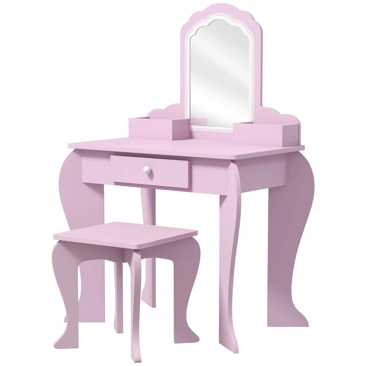 Makeup Vanity with Mirror and Stool Cloud Design Drawer Storage Boxes for - Image 3