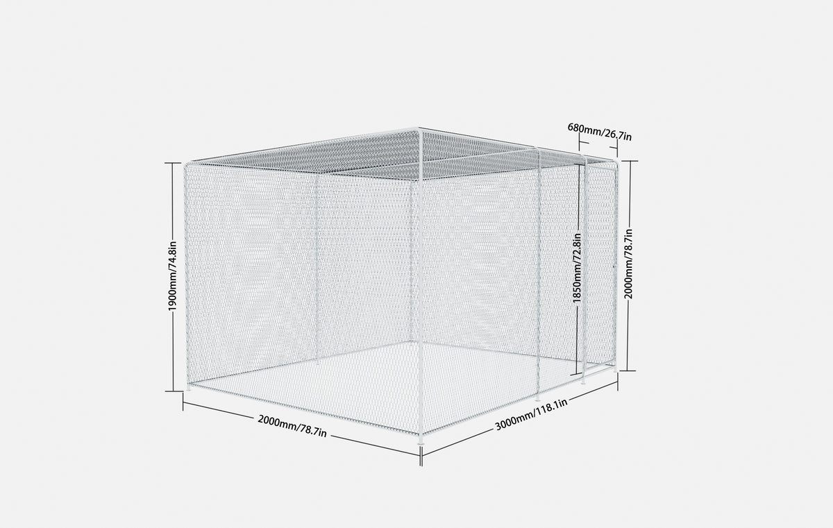 9.8x6.5ft Metal Backyard Chicken Run with Lockable Door