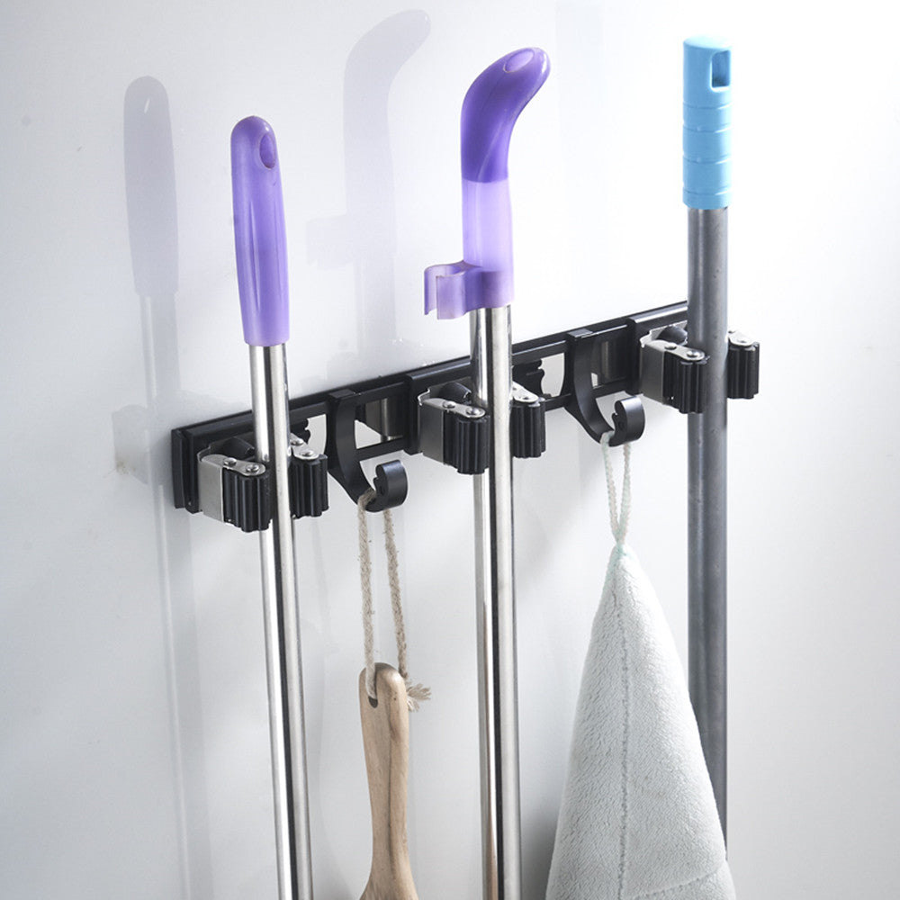 black wall mount mop clip main view