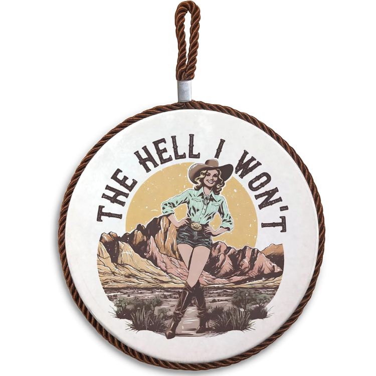 Western Cowgirl Ceramic Trivet Retro Country Hot Pad For Hot Dishes Pots And - Image 5