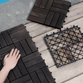 Acacia Wood Interlocking Deck Tiles Checker Pattern 30 PCS 12inch X 12inch