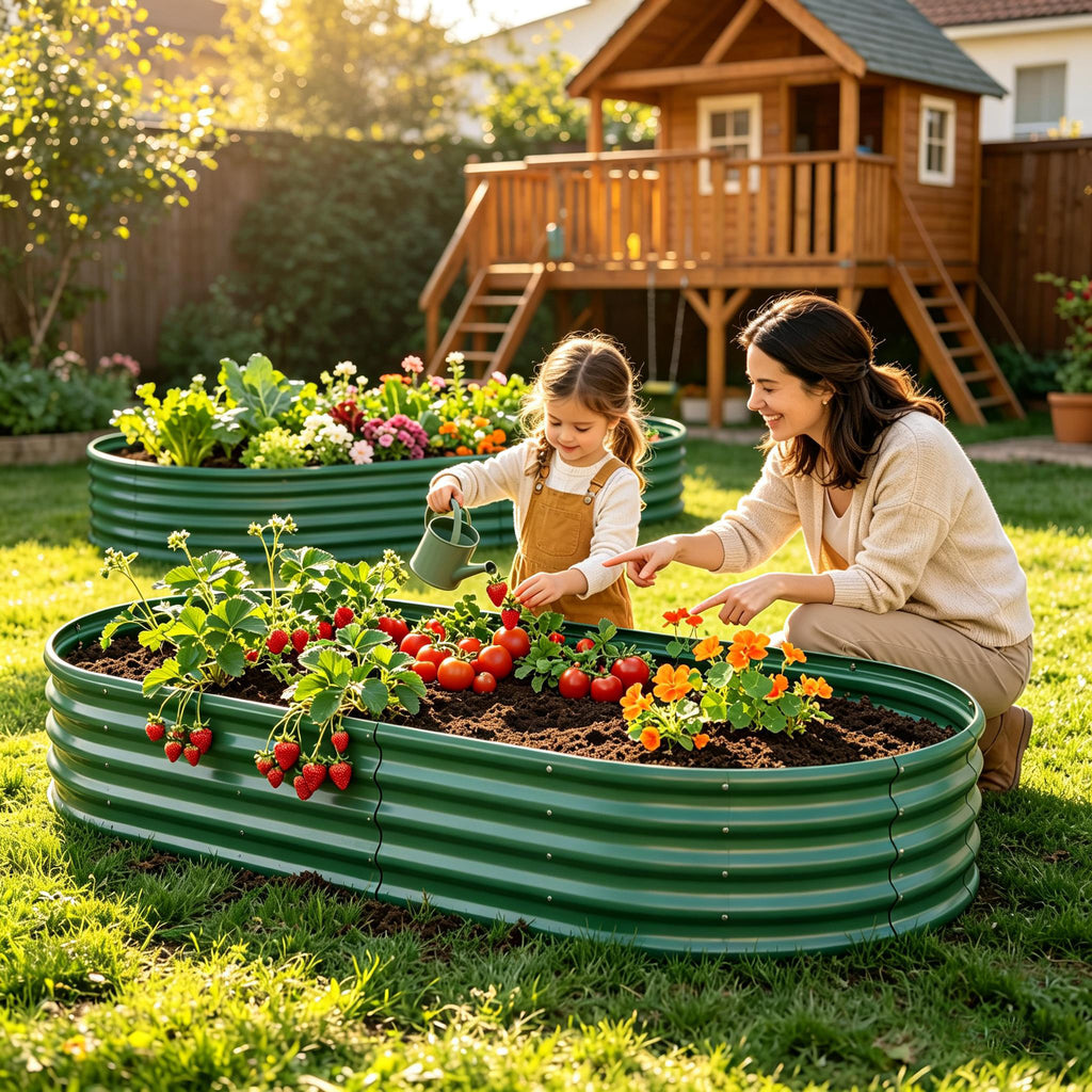Galvanized Raised Garden Bed 8x4x1ft Heavy Duty Metal Planter Box for - Image 5