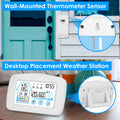 1Pc Wireless Weather Station With Clock 196FT Range Indoor Outdoor Thermometer
