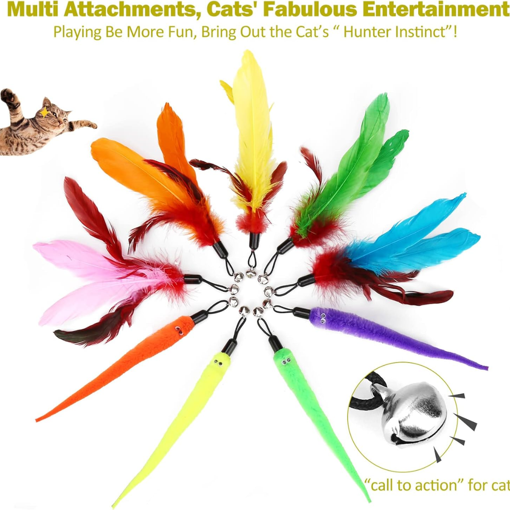 Cat Toys For Indoor Cats Interactive Cat Toy 2PCS Retractable Wand Toy And - Image 5