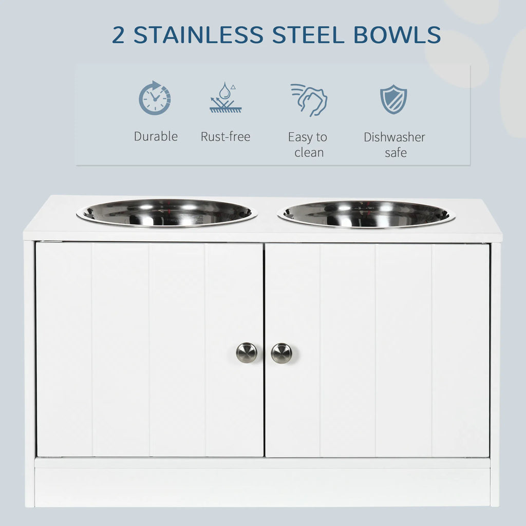 Elevated Dog Bowls for Large Dogs Pet Feeding Station with Stand Storage 2