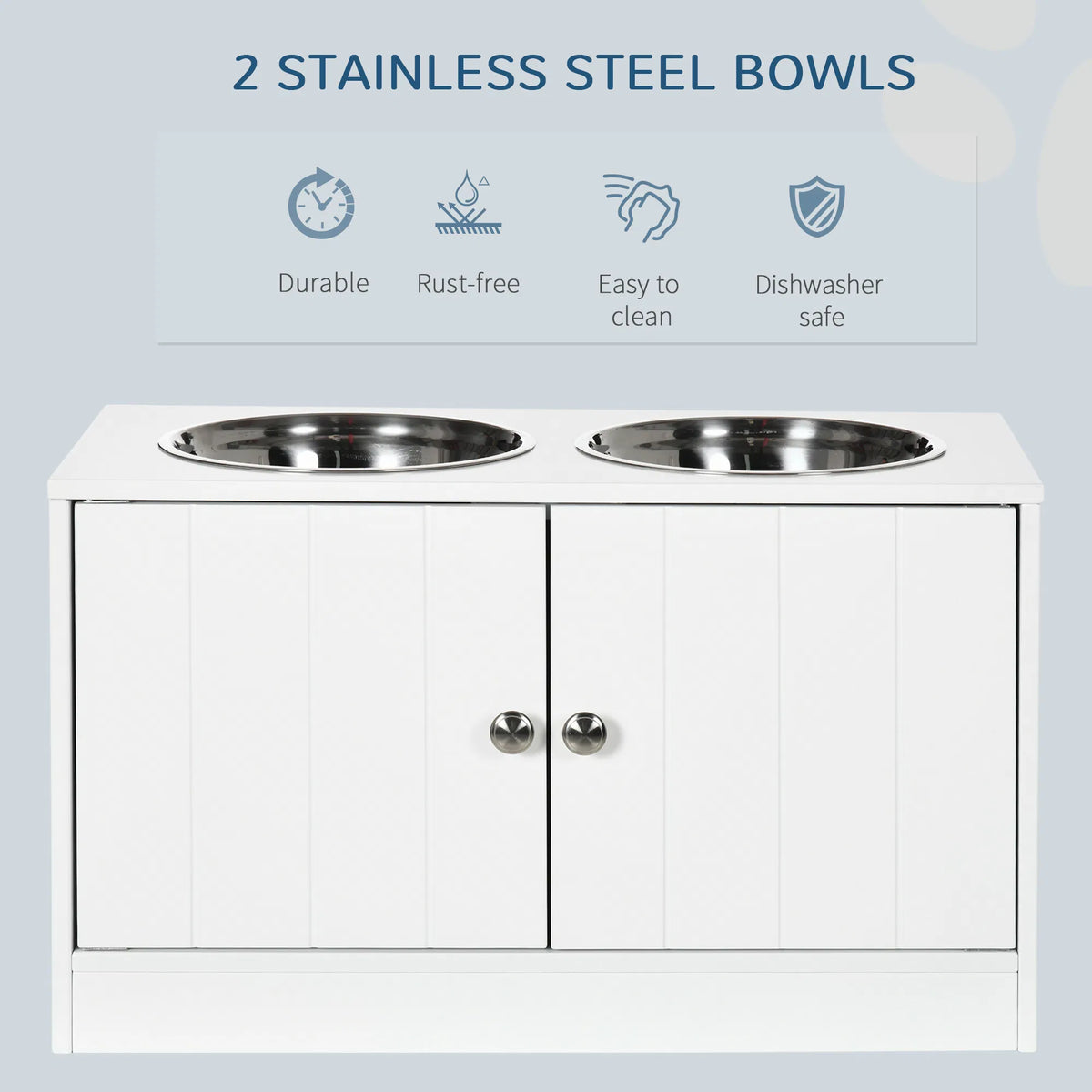 Elevated Dog Bowls for Large Dogs Pet Feeding Station with Stand Storage 2