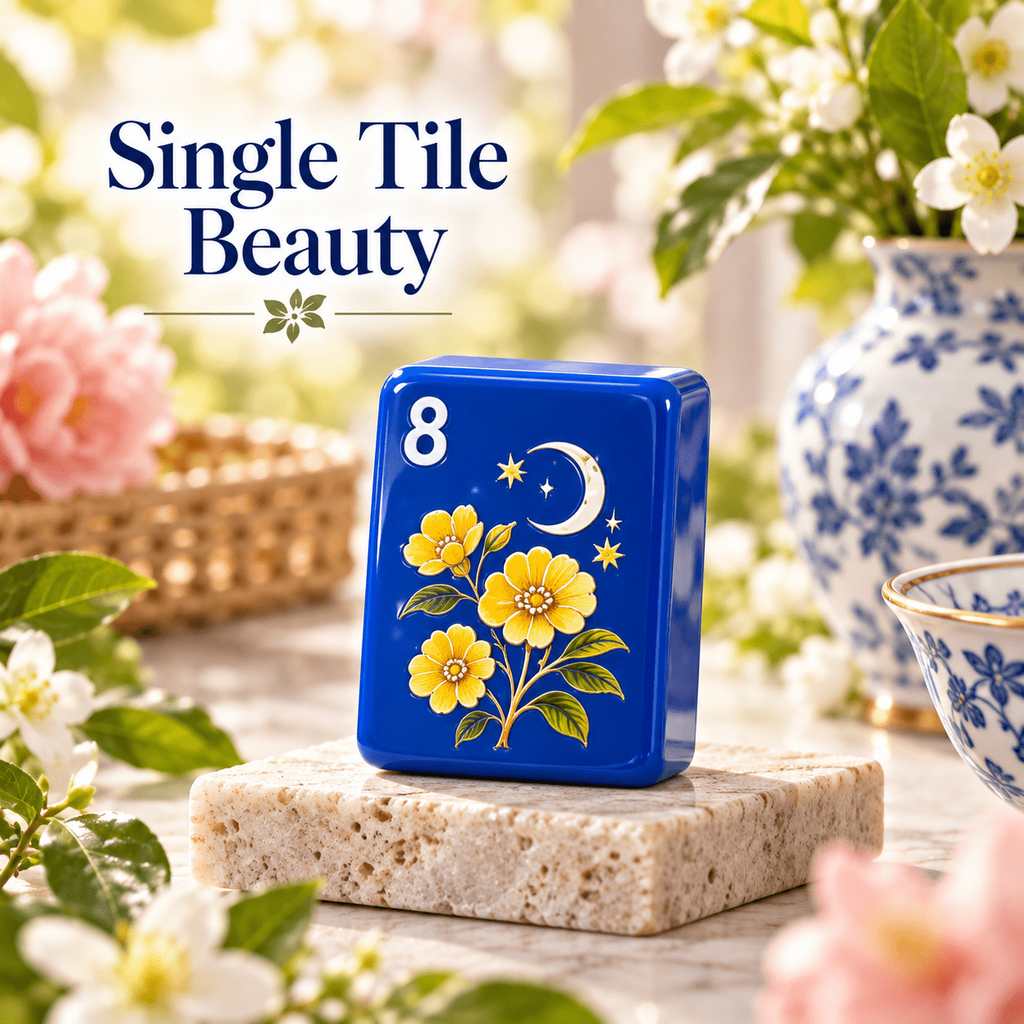 Cobalt Garden Acrylic Mahjong Set 160 Tiles American Mahjong Game Set Floral - Image 4