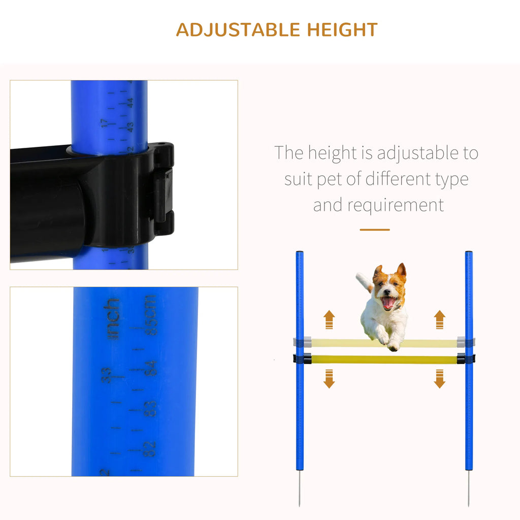 Dog Agility Starter Kit Pet Outdoor Exercise Training Set Tunnel 4 Weave Poles