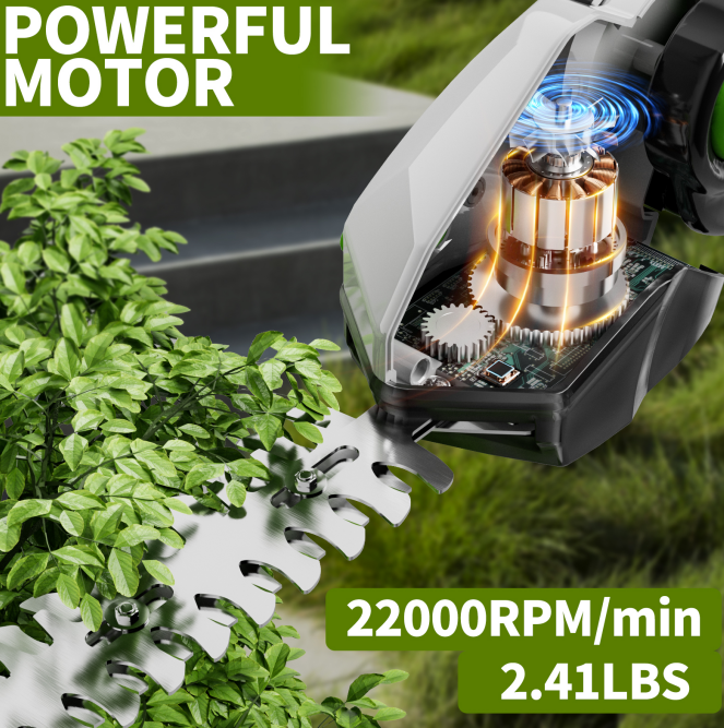 Cordless Hedge Trimmer 2 in 1 Electric Handheld Grass Shears With 21V 2.0 - Image 2