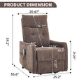 Brown Chenille Single Motor Power Lift Recliner Chair with Massage and Heat for