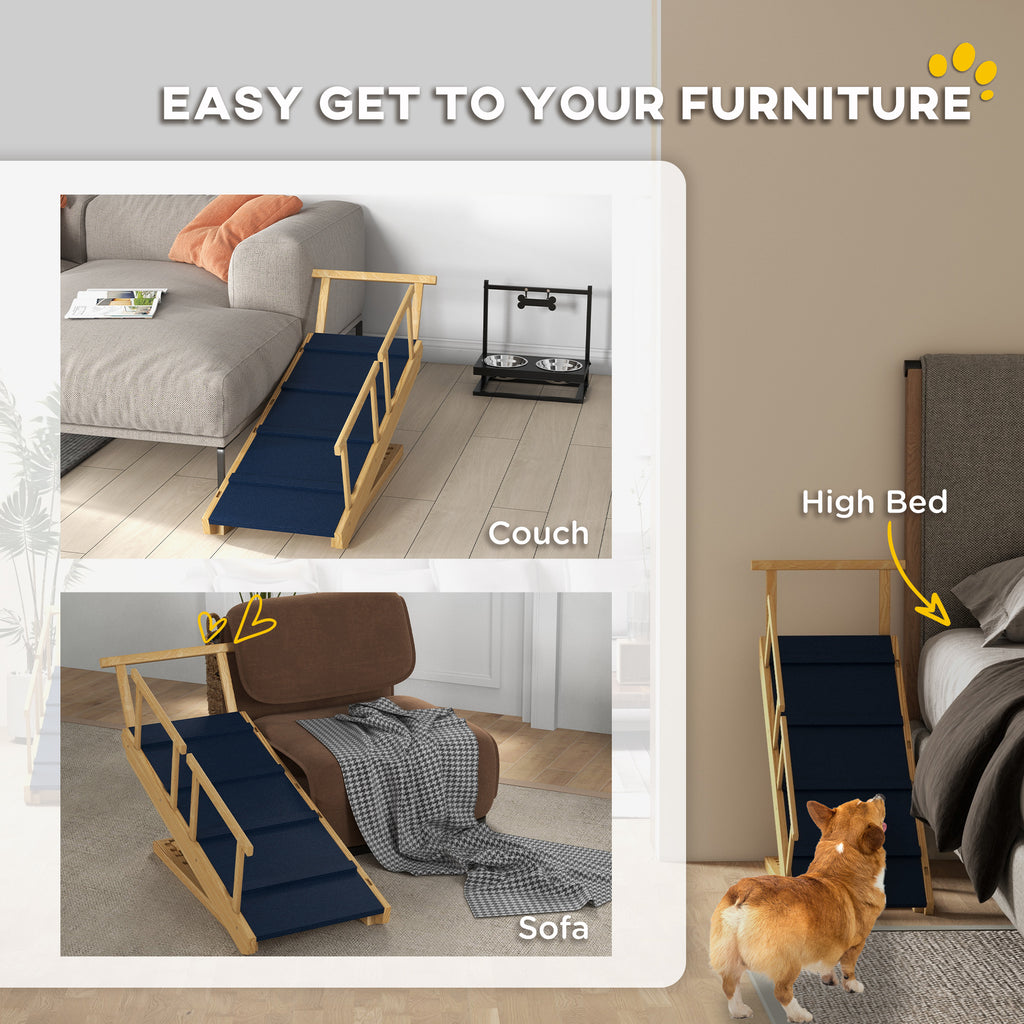 Dog Ramp Adjustable Height Pet Steps Foldable Dog Stairs with Non slip Mat - Image 4