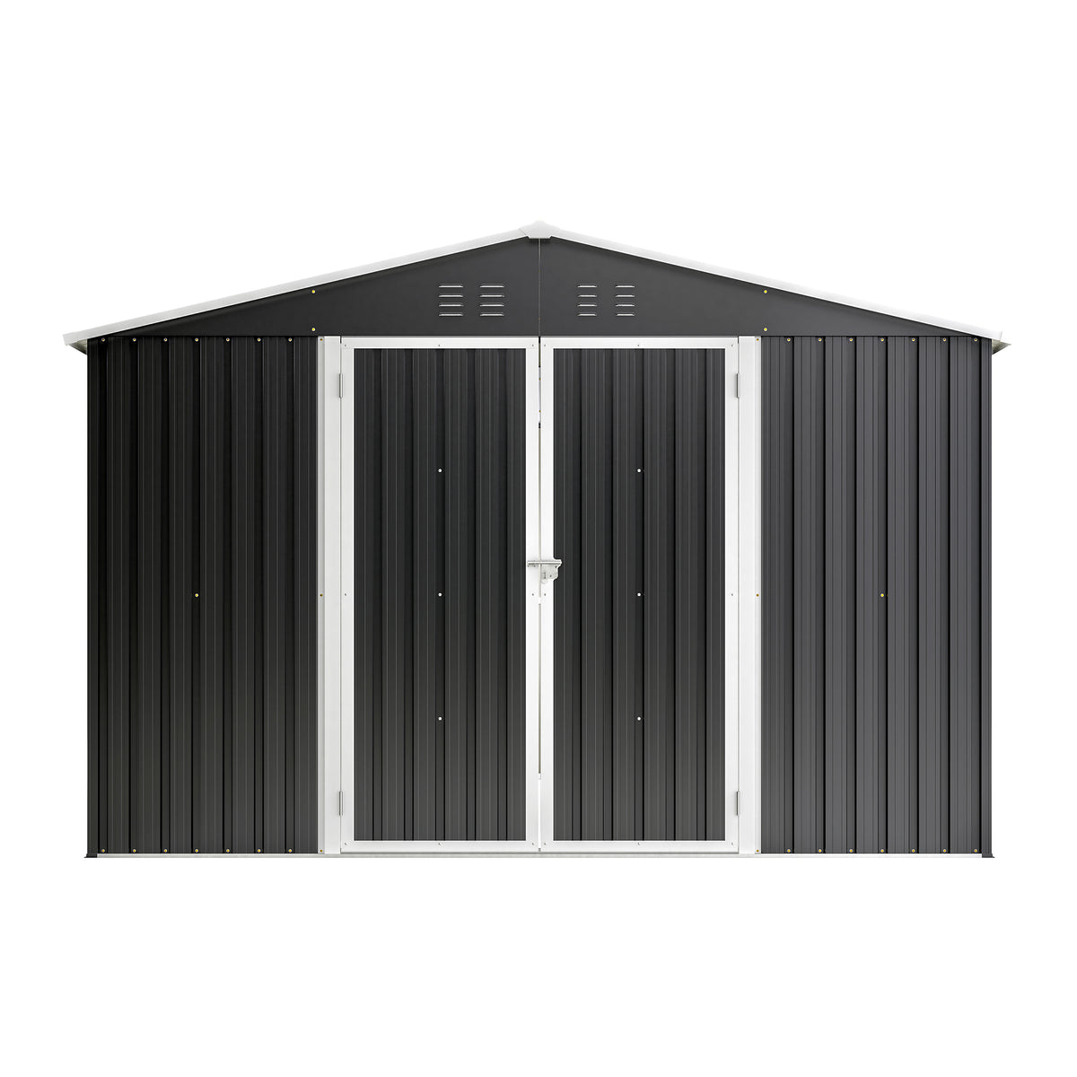 Outdoor Storage Shed 10x12 FT Utility Metal Tool Storage with Lockable Doors - Image 2