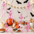 6 Piece 16 Inch Pink Halloween Skeleton Decorations With Movable Joints Eyes