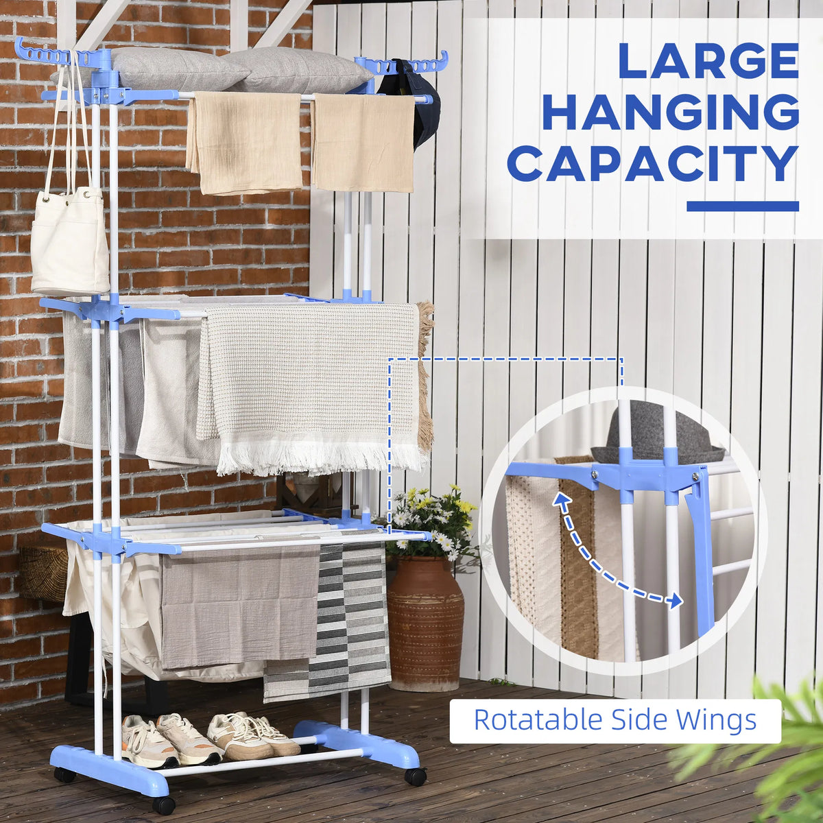 Foldable Clothes Drying Rack 4 Tier Steel Laundry Rack for Drying Clothes with - Image 2