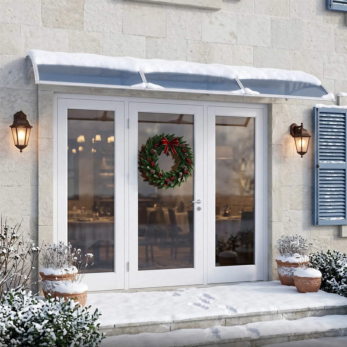 Awning for Door Entrance Window 38x120 Inch Window Canopy Exterior UV Rain - Image 4