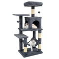 44" Multi Level Cat Tree With Spacious Top Perch 2 Door Condo & Hammock For