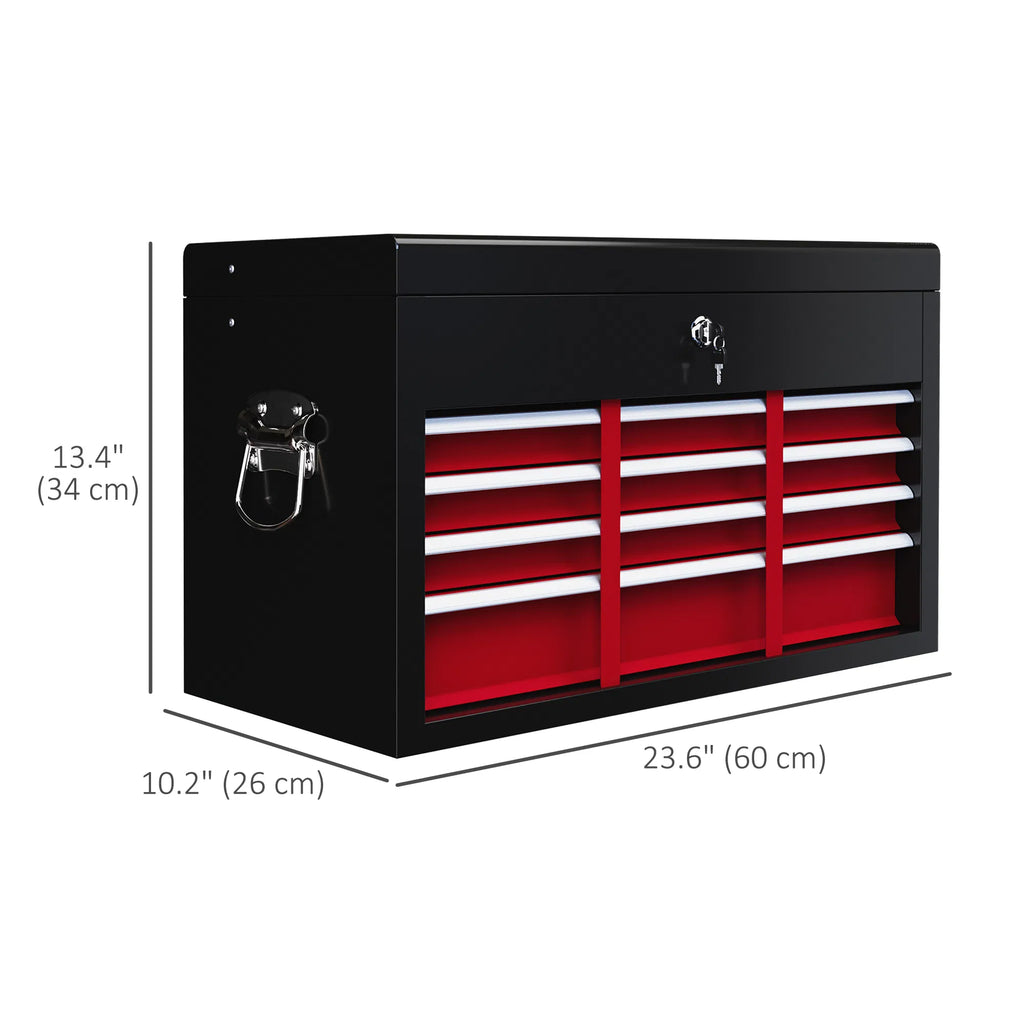 6 Drawer 24" Portable Tool Box with Top Case Ball Bearing Slides Metal Tool - Image 4