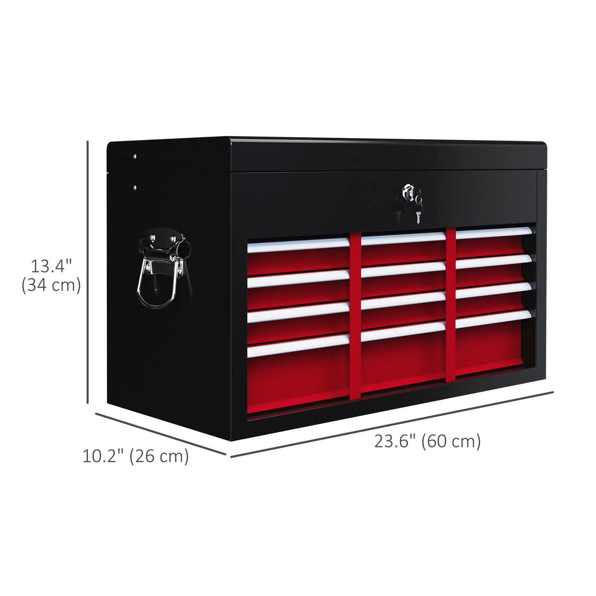 6 Drawer 24" Portable Tool Box with Top Case Ball Bearing Slides Metal Tool - Image 4