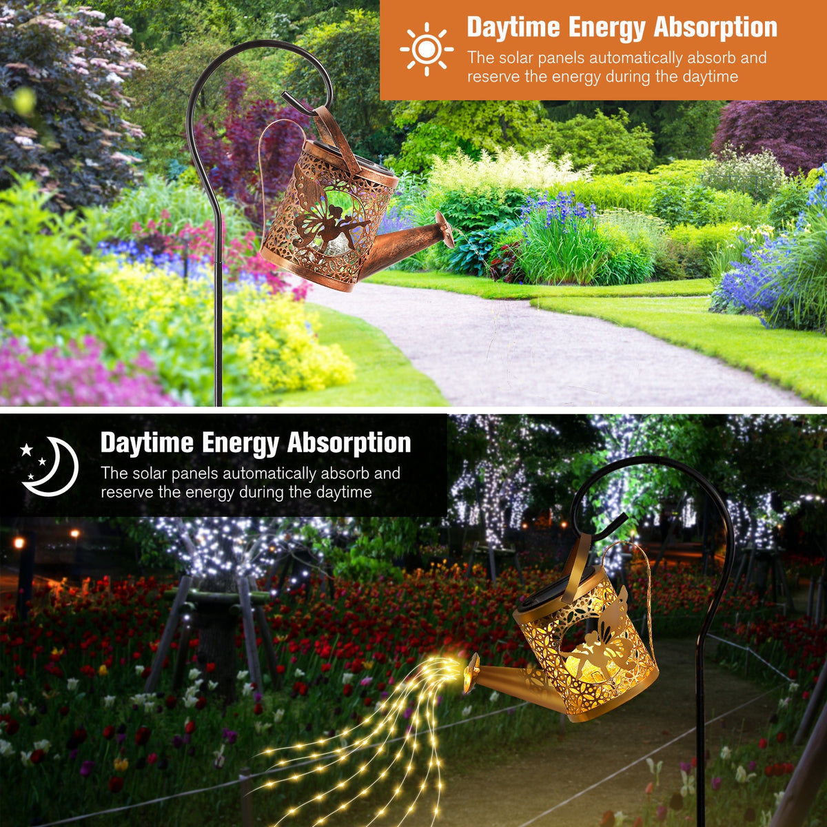 Solar Garden Lights Outdoor Decoration Metal Solar Watering Can Lights Outdoor - Image 3