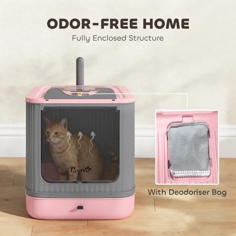 Cat Litter Box With Lid Enclosed Litter Box For Medium Cats Front Entry And - Image 4