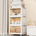 3Pcs Foldable Storage Bins With Lid Front Magnetic Door Collapsible - Compact Placement on Shelf View